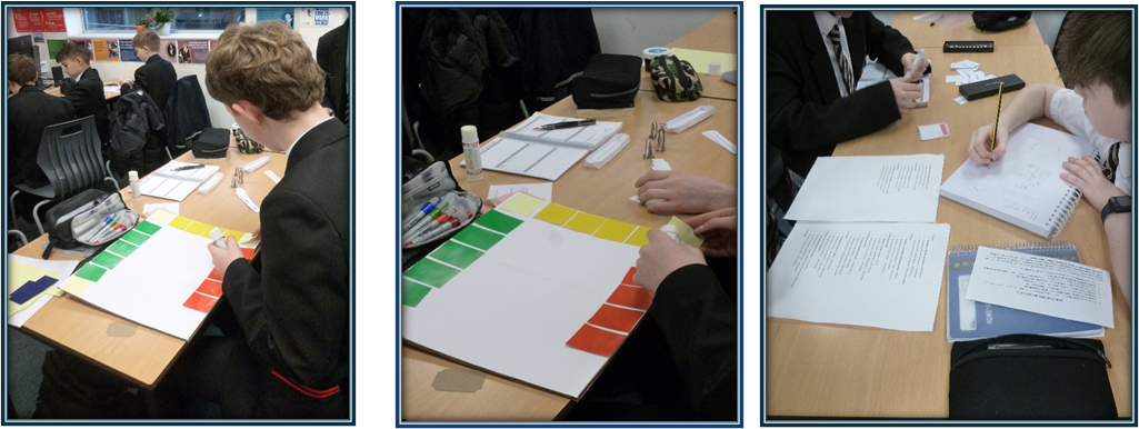 students making paper based board games