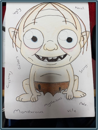 Cartoon Gollum from Lord of the Rings