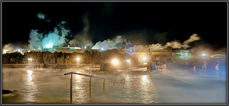 students in the thermal waters